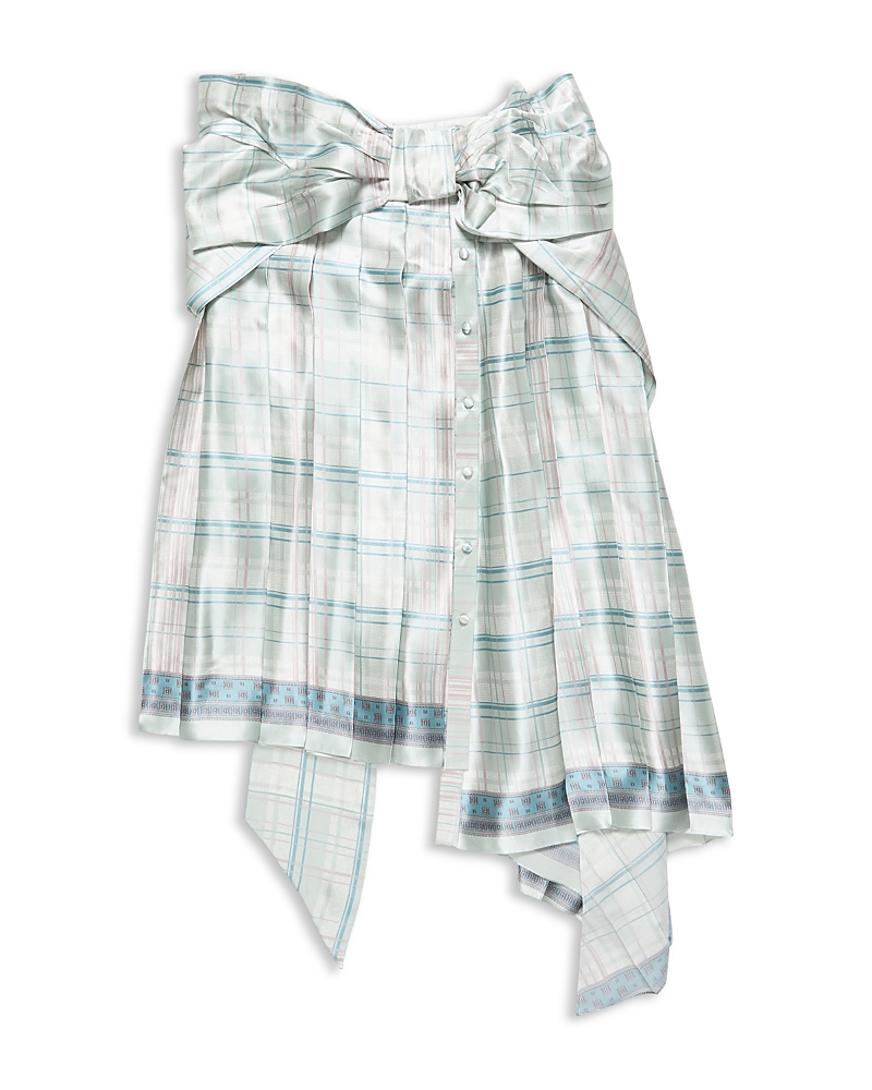 Acne Studios Silk Bow Trim Skirt In Neutral