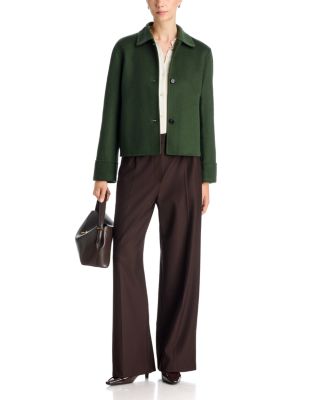 Double Face Wool Blend Boxy Cuff Jacket - thumbnail 2