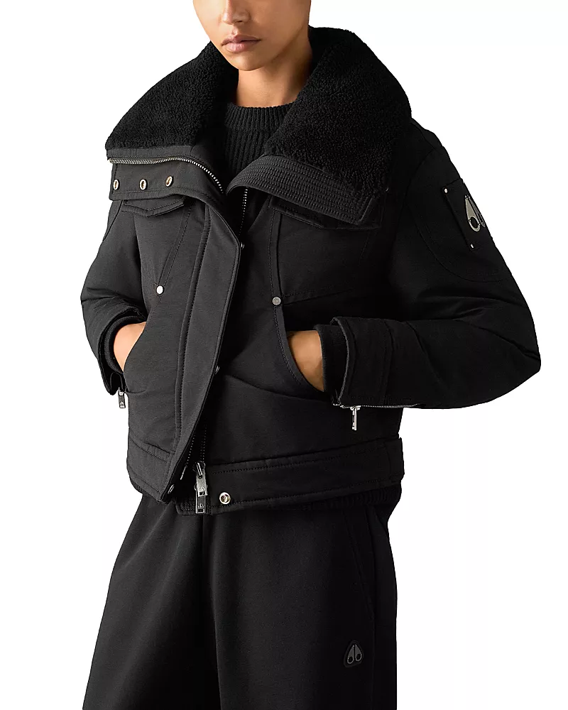 Moose Knuckles Aurora Cotton Blend Down Trucker Jacket