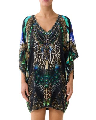 Batwing Sleeve Kaftan Swim Cover-Up