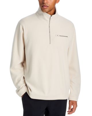 Vuori Aspen Stand Collar Quarter Zip Sweater In Bone