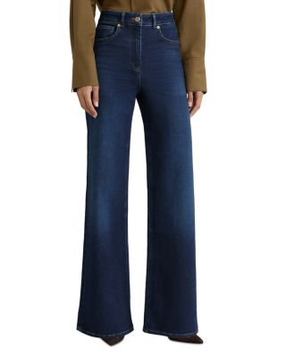 Jas High Rise Wide Leg Jeans in Dark Blue