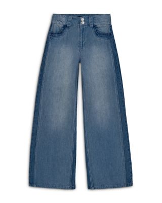 Girls' Bailey Two Tone Cotton Palazzo Fit Wide Leg Jeans - Big Kid