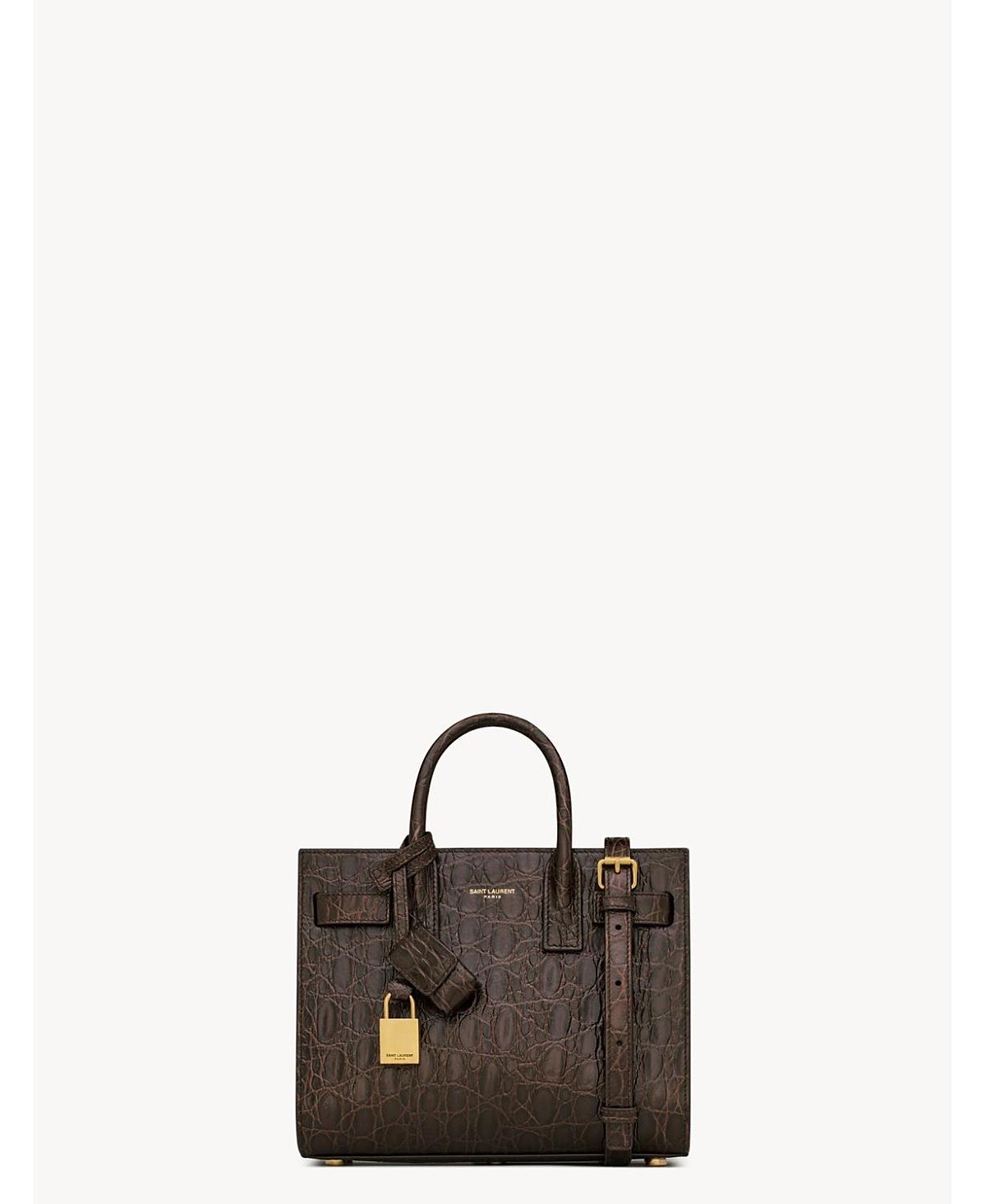 Saint Laurent Sac De Jour Mini Embossed Leather Satchel