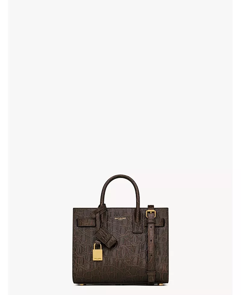 Saint Laurent Sac De Jour Mini Embossed Leather Satchel