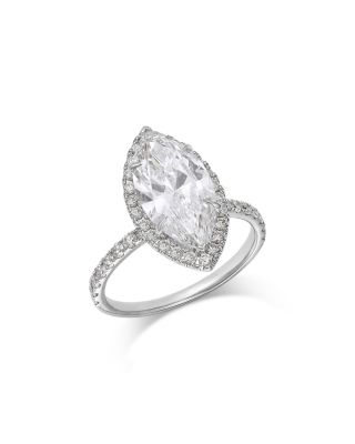 Bloomingdale's Fine Collection Luxe Collection Certified Lab Grown Diamond Marquise Cut Halo Engagement Ring in 18K White Gold, 3.5 tcw