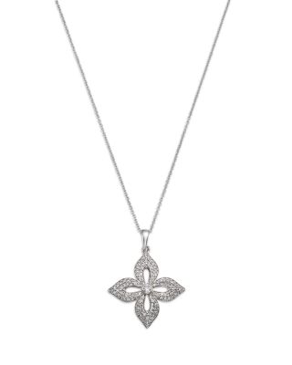 Diamond Pave Pendant Necklace in 14K White Gold, 0.33 tcw