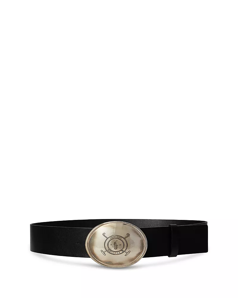 Polo Ralph Lauren Women's Leather Plaque Buckle Belt
