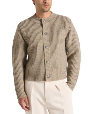 Alix Unisex Crewneck Ribbed Knit Cardigan
