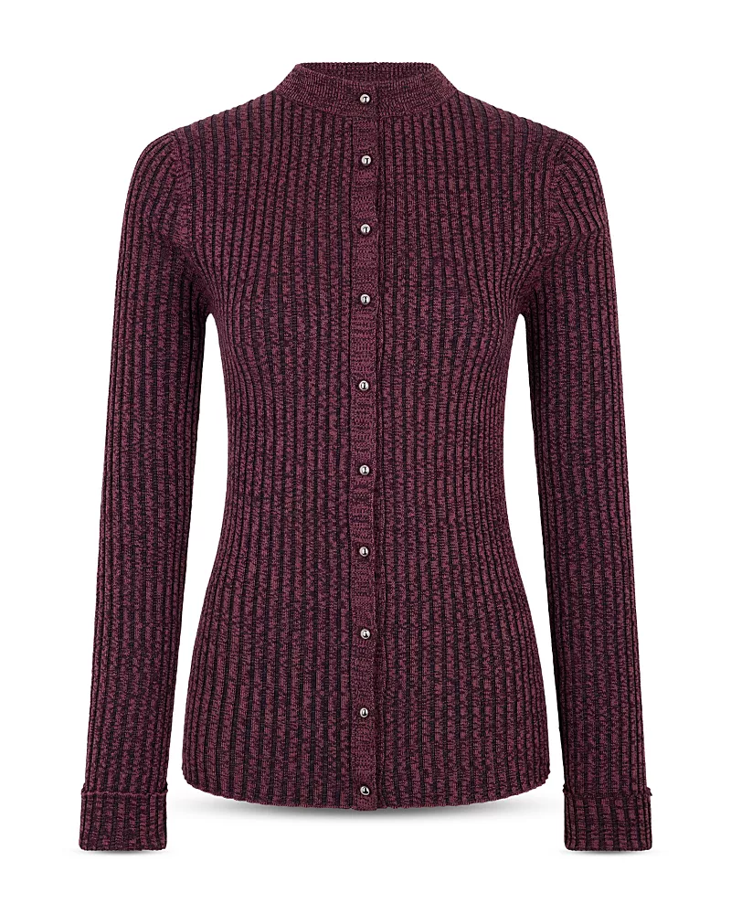 Rabanne Wool & Silk Ribbed Cardigan