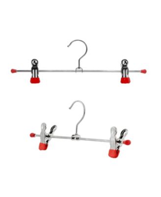 Adjustable Pant Clip Hanger with Grip Tip Clips, Model K30D, Set of 10