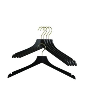  Beechwood Suit Hanger with Should Notch, Gold Hook, Set of 4