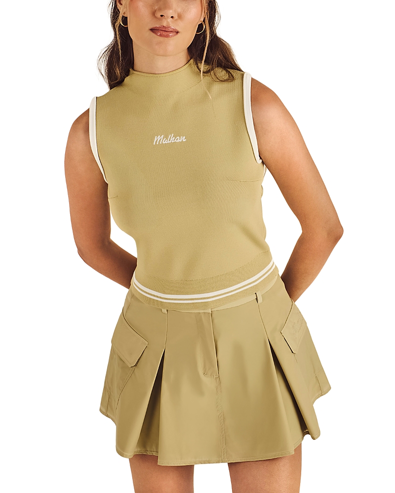 Malbon Kara Mock Neck Golf Top In Green