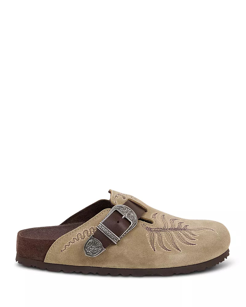 Birkenstock x Etro Unisex Boston Embroidered Suede Clogs