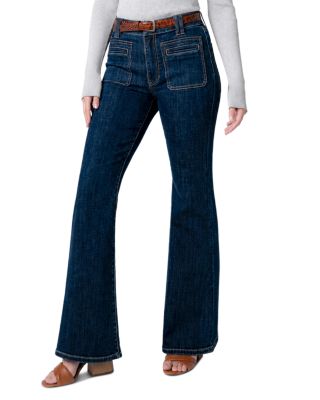 Hannah High Rise Ankle Flare Jeans in Collegiate Blue