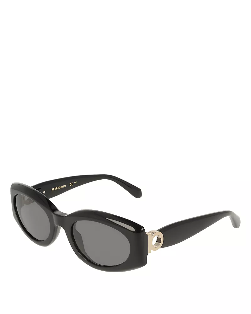 Ferragamo Gancini Oval Sunglasses, 54mm