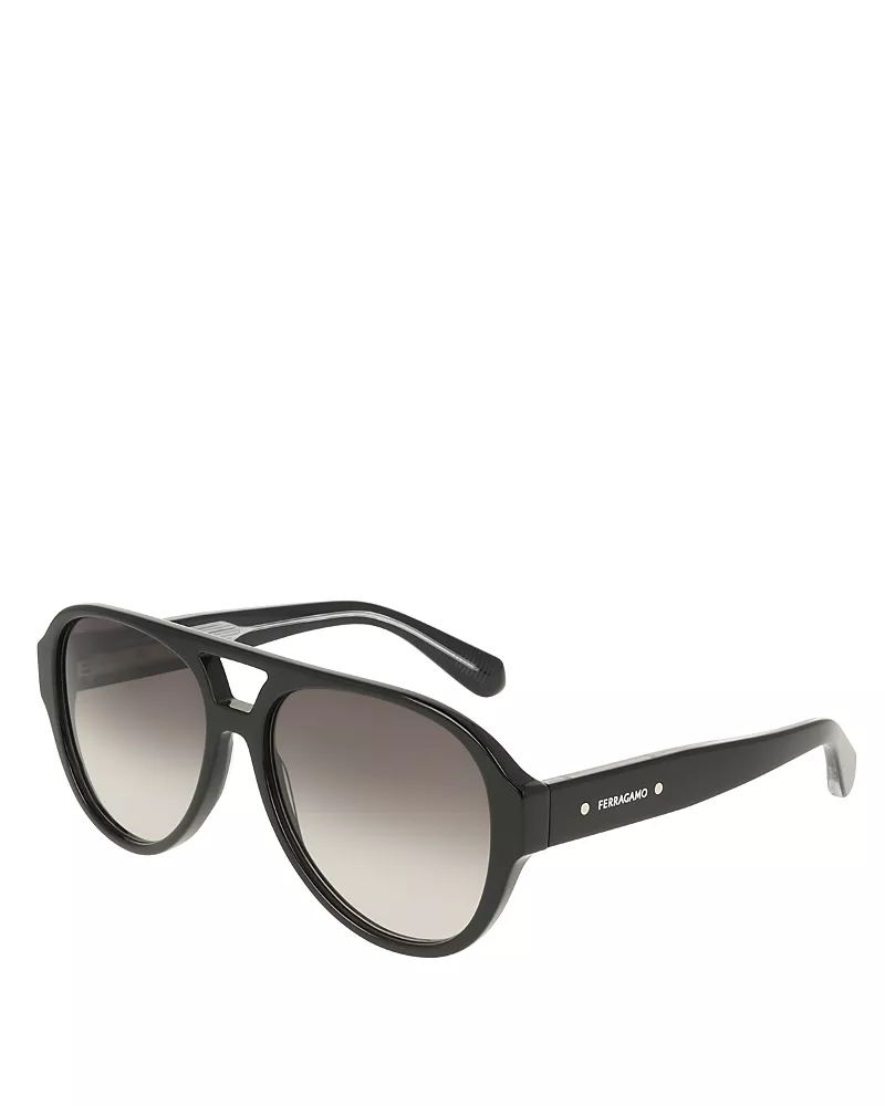 Ferragamo Firenze Aviator Sunglasses, 58mm