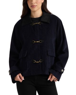 Snaffle Buckle Cropped Corduroy Jacket