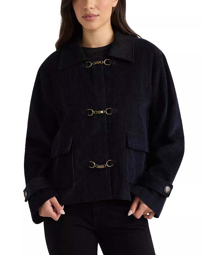 Hunter Snaffle Buckle Cropped Corduroy Jacket