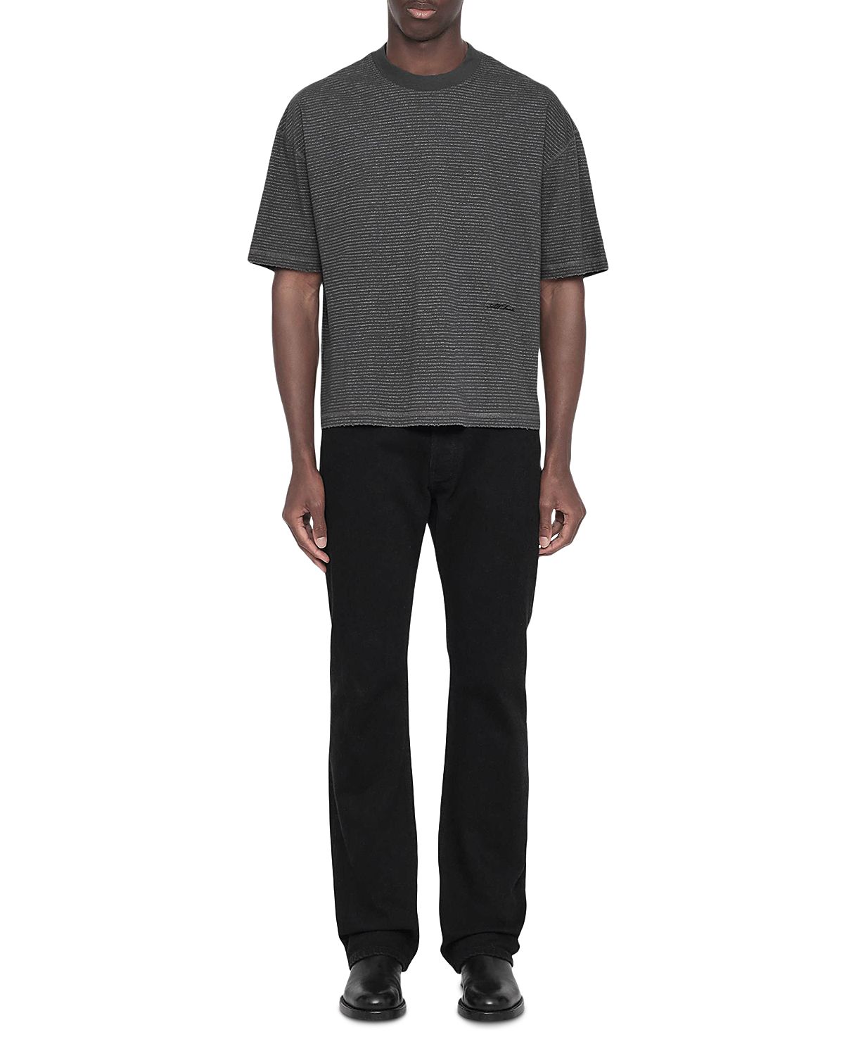 Allsaints Axel Cotton Blend Relaxed Crewneck Stripe T-Shirt