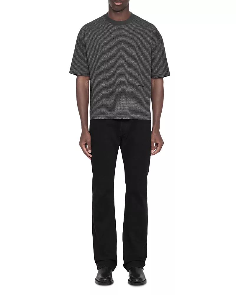 Allsaints Axel Cotton Blend Relaxed Crewneck Stripe T-Shirt