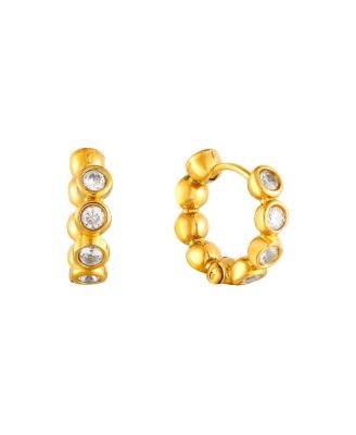  Beaded Diamond Hoops
