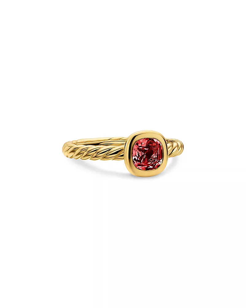 Dy Mercer A Color Cable Ring in 18K Yellow Gold with Rhodolite Garnet 5.5mm