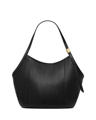 Deco Pleated Tulip Leather Tote