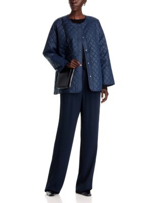 Nylon Round Neck Quilted Short Coat - thumbnail 8