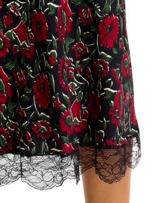 Clover Lace Trim Printed Skirt