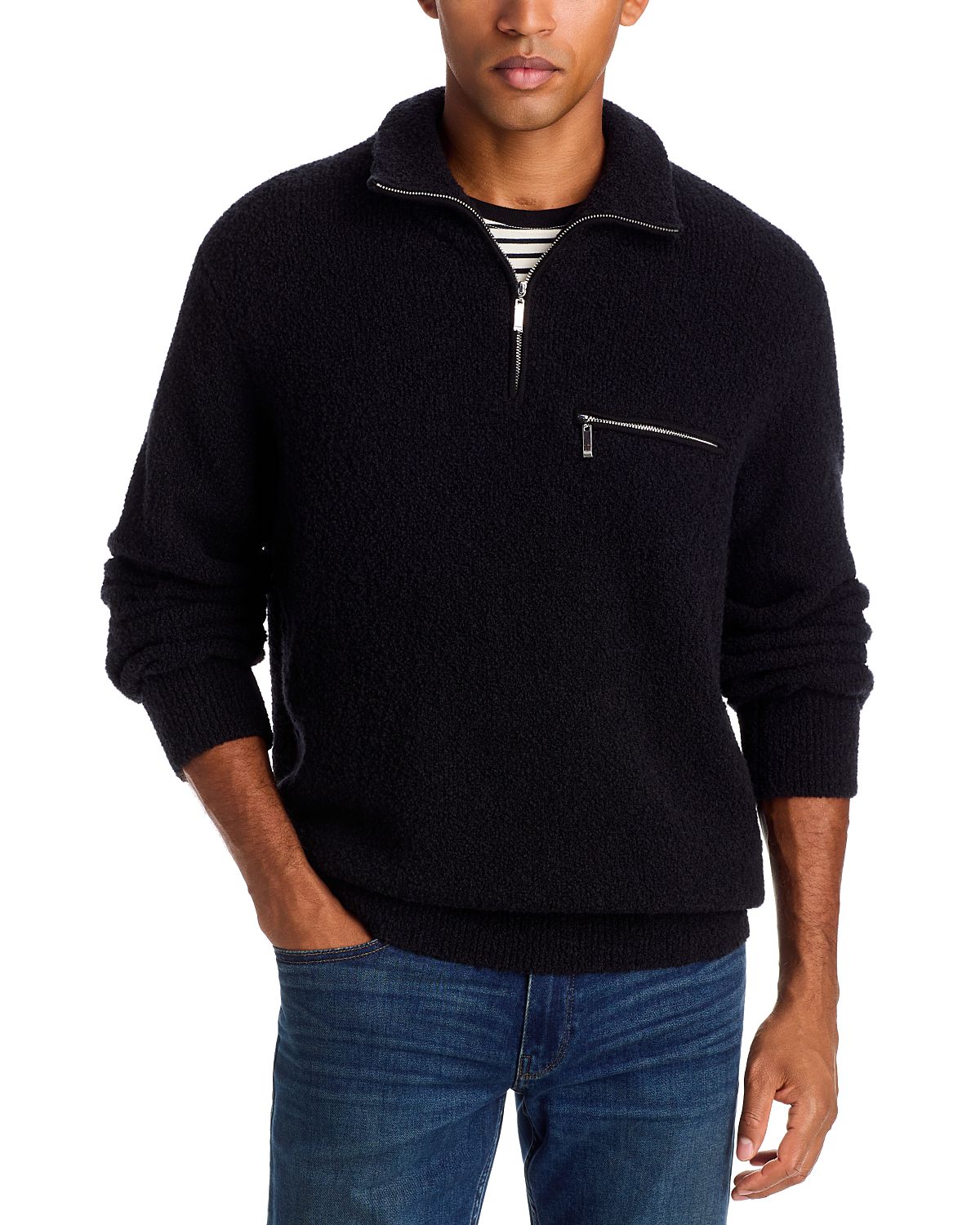 Paige Donover Wool Blend Quarter Zip Sweater