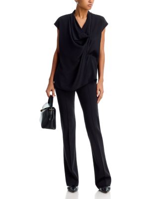Silk Blend Drape Front Blouse - thumbnail 2