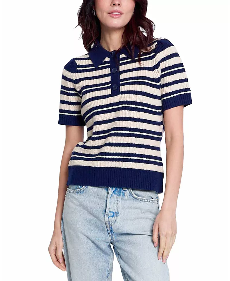 Central Park West Women's Birch Striped Puff Sleeve Sweater