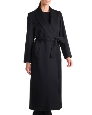 Belted Cashmere Shawl Collar Coat