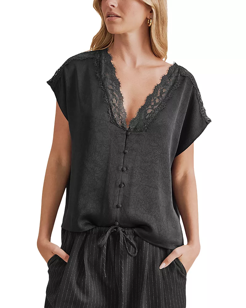 Splendid Adalyn Lace Trim Top