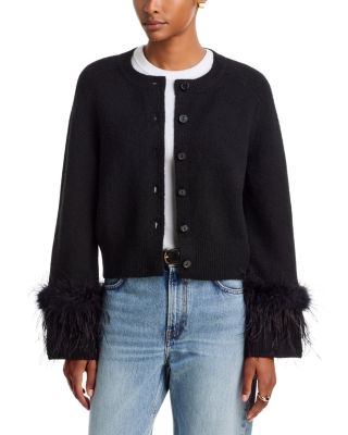 Fraya Feather Cuff Cardigan