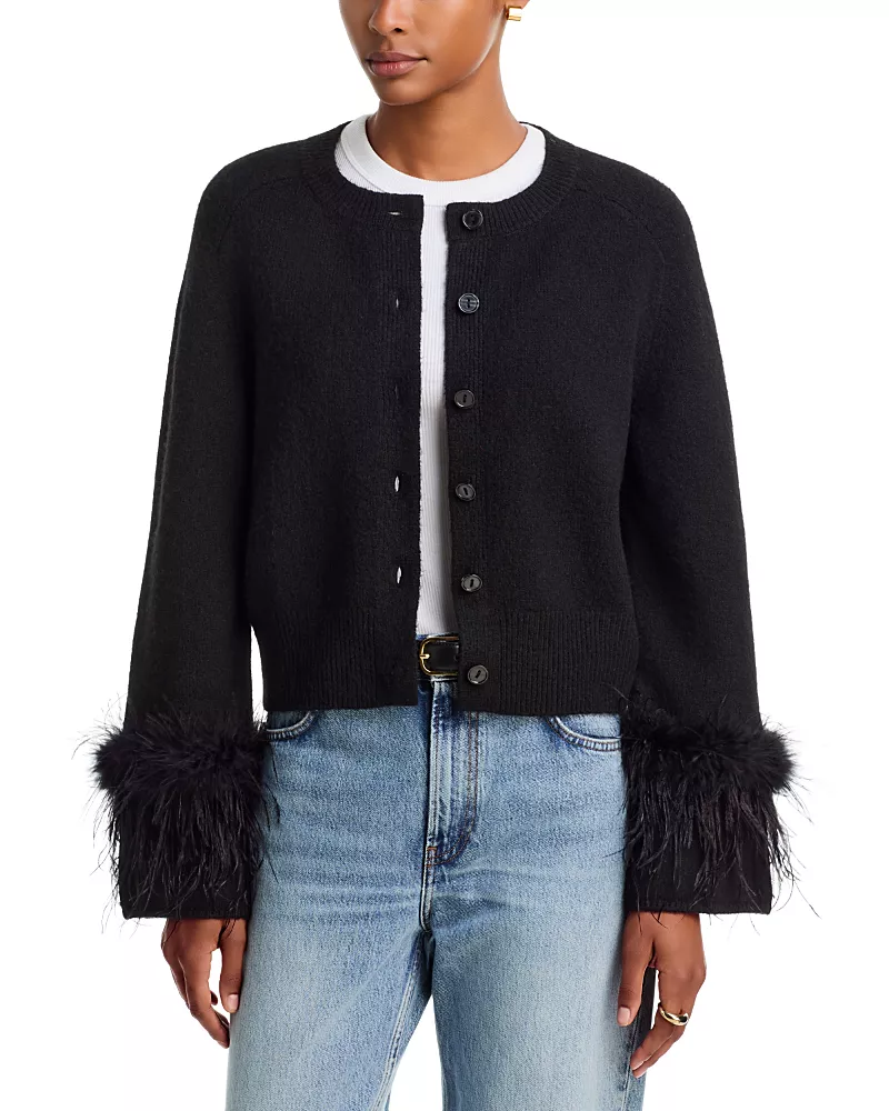 Wayf Fraya Feather Cuff Cardigan