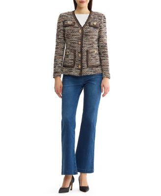 Plus Size Eyelash Tweed Knit Jacket - thumbnail 2