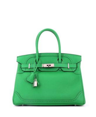 Birkin 30 Handbag Green Togo and Swift with Palladium Hardware