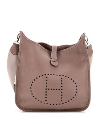 Evelyne Gen II Perforated H Logo Leather Crossbody Bag