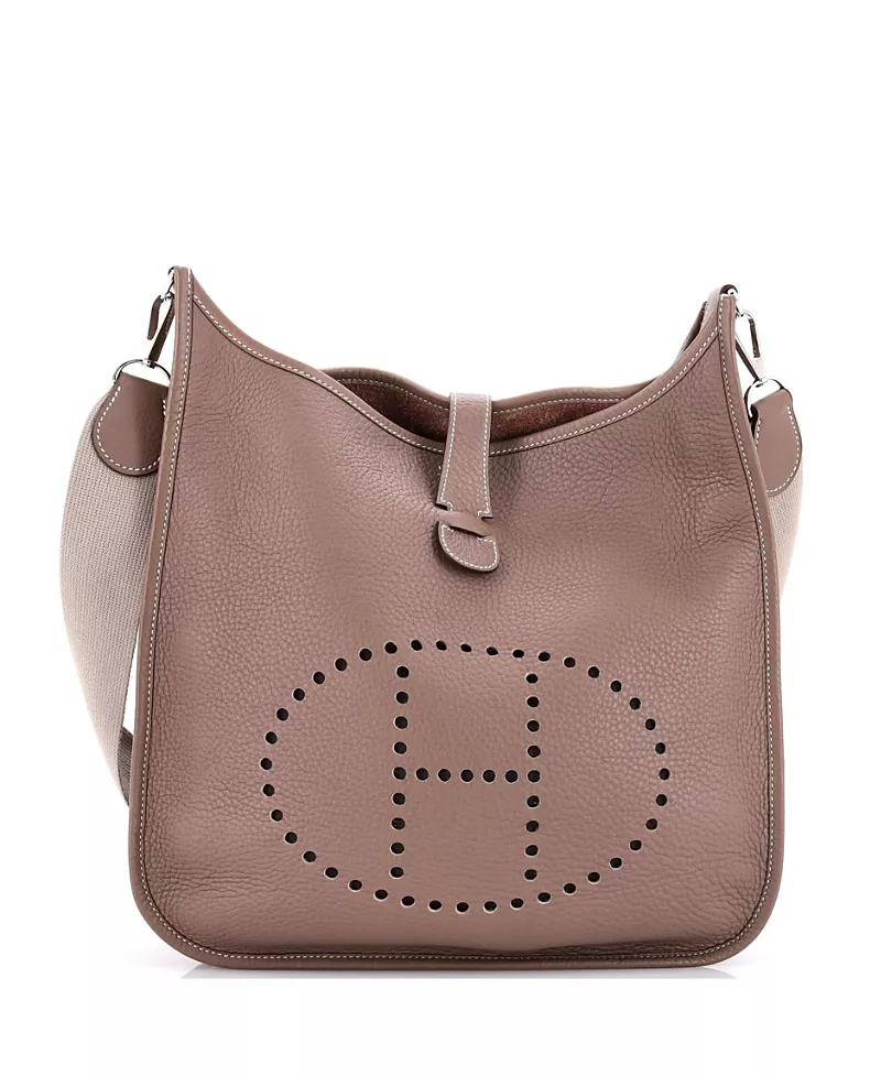 Pre-Owned HERMES Evelyne Gen Ii Perforated H Logo Leather Crossbody Bag