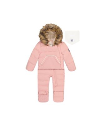 Girls' Snug Fleece Neckwarmer One Piece Snowsuit - Little Kid
