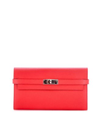 Pre-Owned HERMES Long Kelly Epsom Leather Wallet