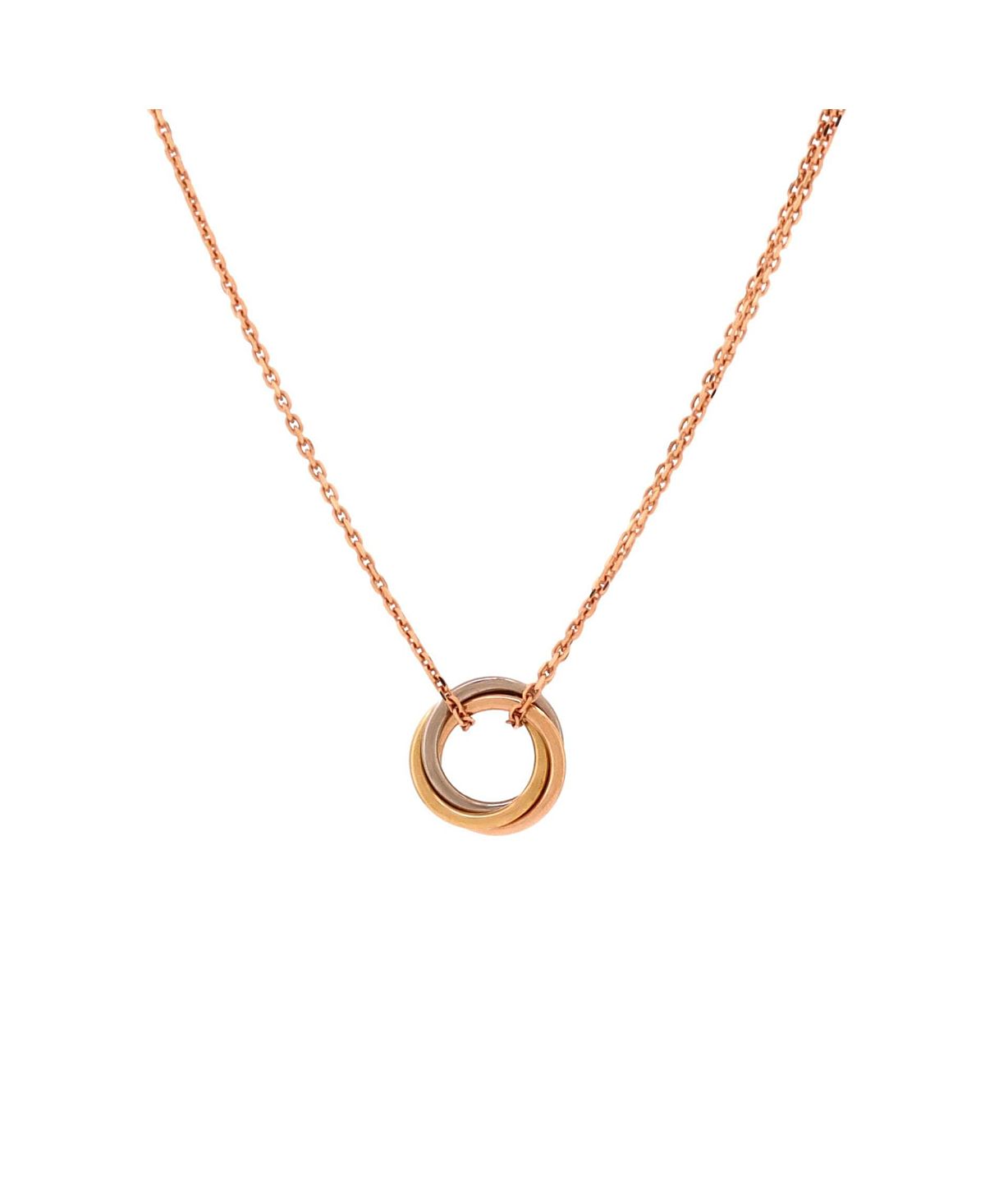Pre-Owned Cartier Trinity Choker Necklace 18K Tricolor Gold, 15.75