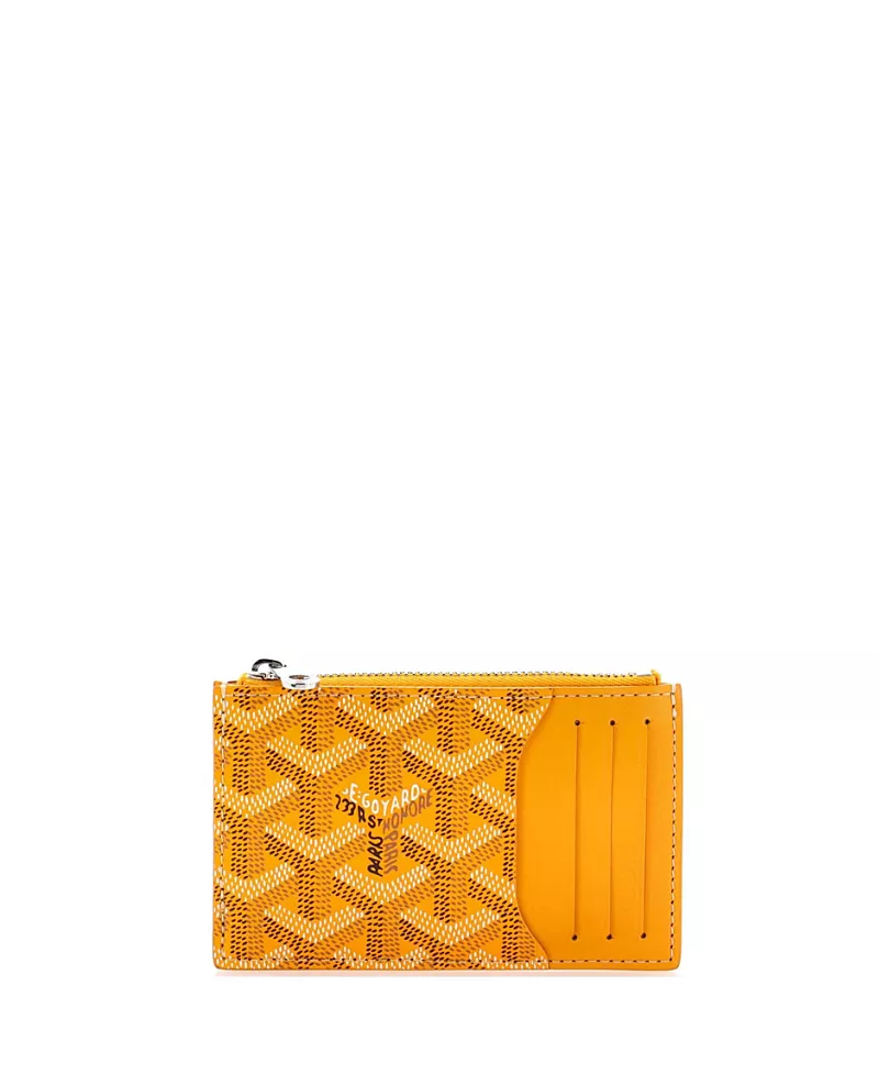 Pre-Owned Goyard Bourbon Zipped Card Holder Coated Canvas