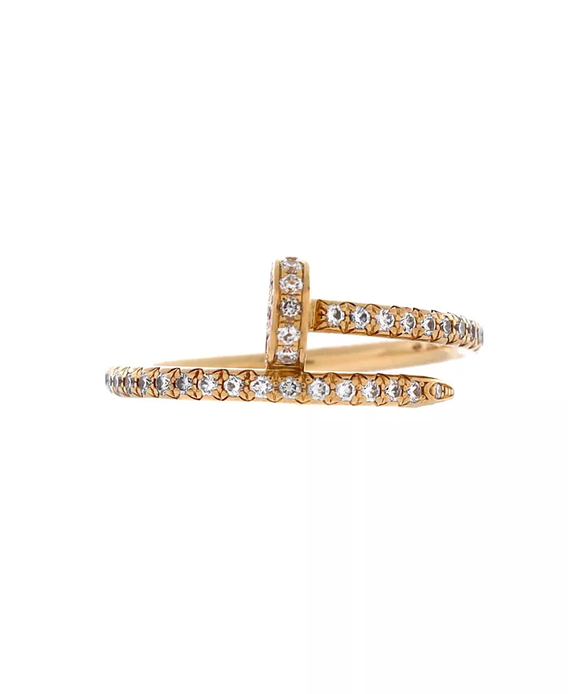 Pre-Owned Cartier Small Juste un Clou Paved Ring 18K Gold with Diamonds