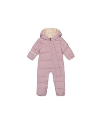 Deux Par Deux Girls' Cloud Car Seat Fleece-lined One Piece Snowsuit - Baby In Pink