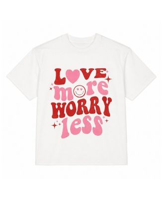 Girls' Love More Worry Less Crew Tee - Big Kid