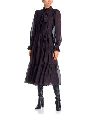 Erin Printed Tie Waist Midi Dress