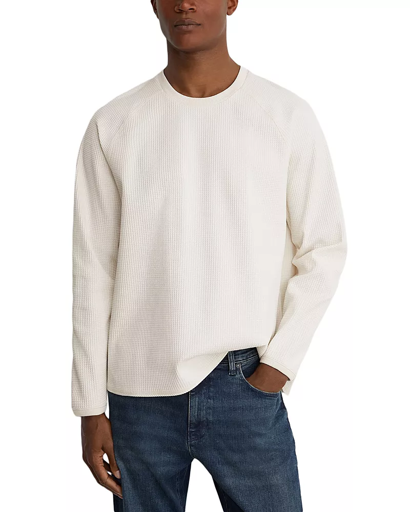 Reiss Soren Waffle Knit Crewneck Sweatshirt